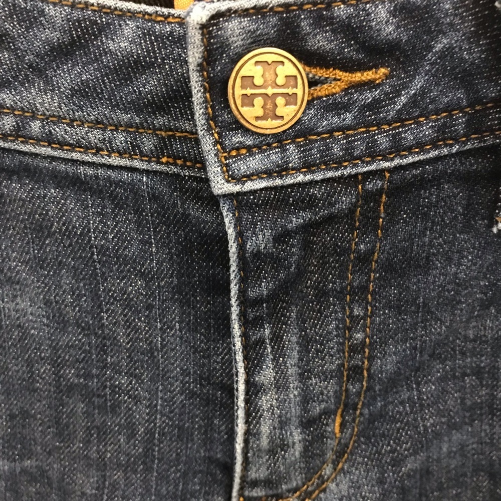 Tory Burch Studded Skinny Jeans 27 blue gold - Picture 4 of 11